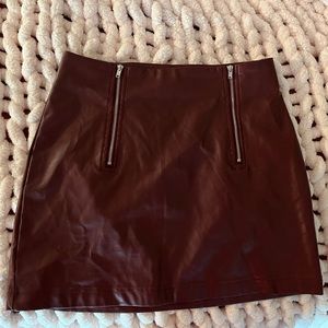 PLEATHER MAROON SKIRT